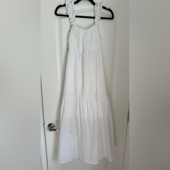 NWT A&F White Tie-Back Midi Dress - Size S Petite - Picture 3 of 5